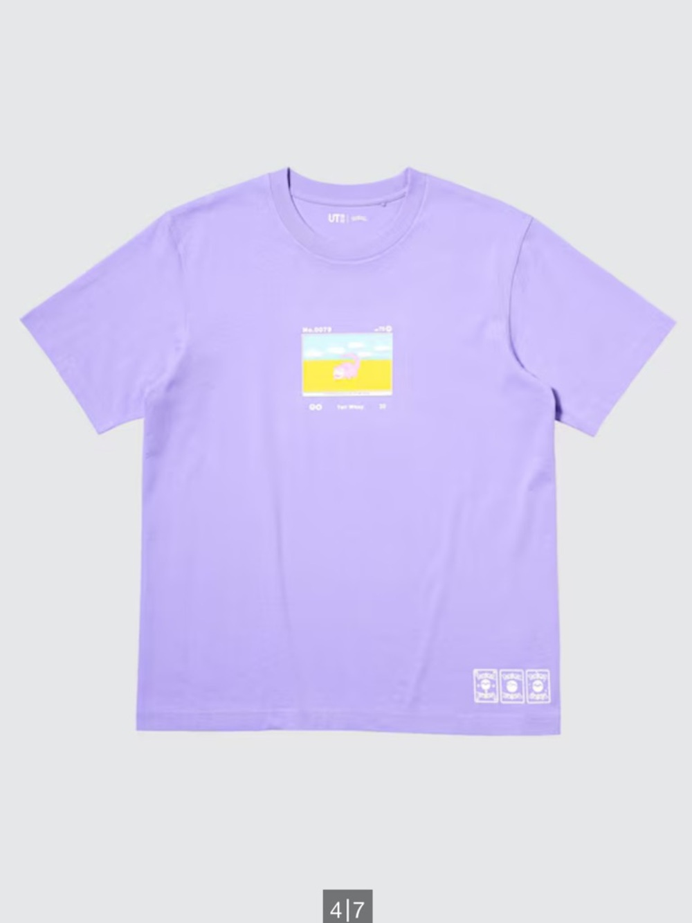 NWT Uniqlo Pokémon Slowpoke Lavender T-Shirt - Size M
